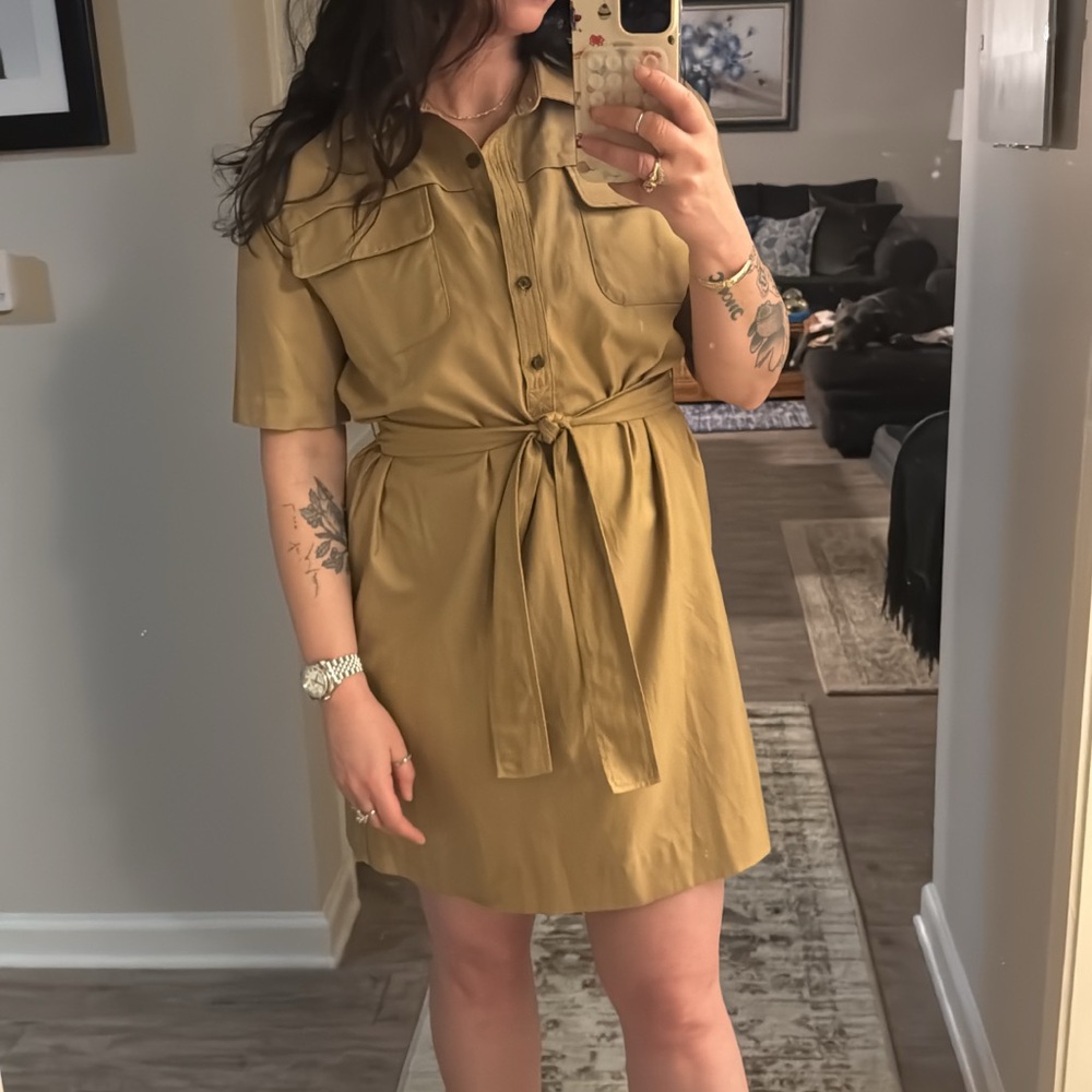 Banana Republic Tan Mini Shirt Dress